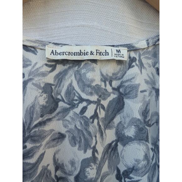Abercrombie & Fitch Womens Novelty Fruit Print Blouse M Deep V Neck Smocked Back - Picture 6 of 7